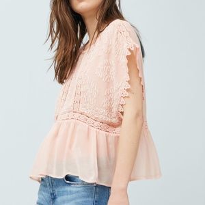 Embroidered flowy blouse